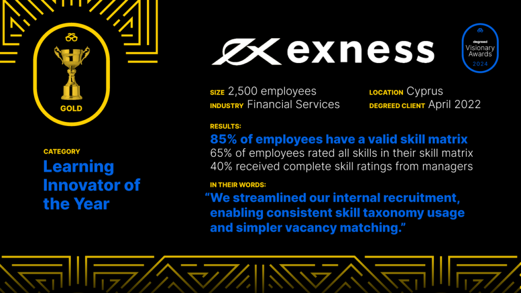 Exness Learning Innovator of the Year Visionary Award 2024