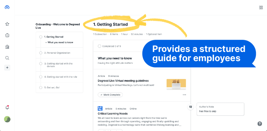 Degreed Screenshot of Learning Platform for Career Change