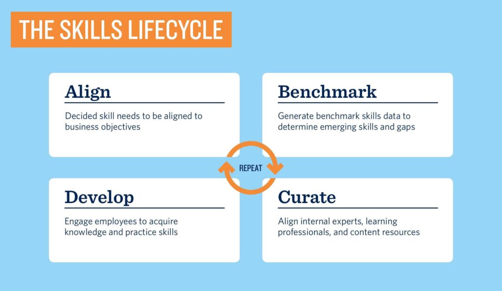 Skills lifecycle, align, benchmark, develop and curate- repeat