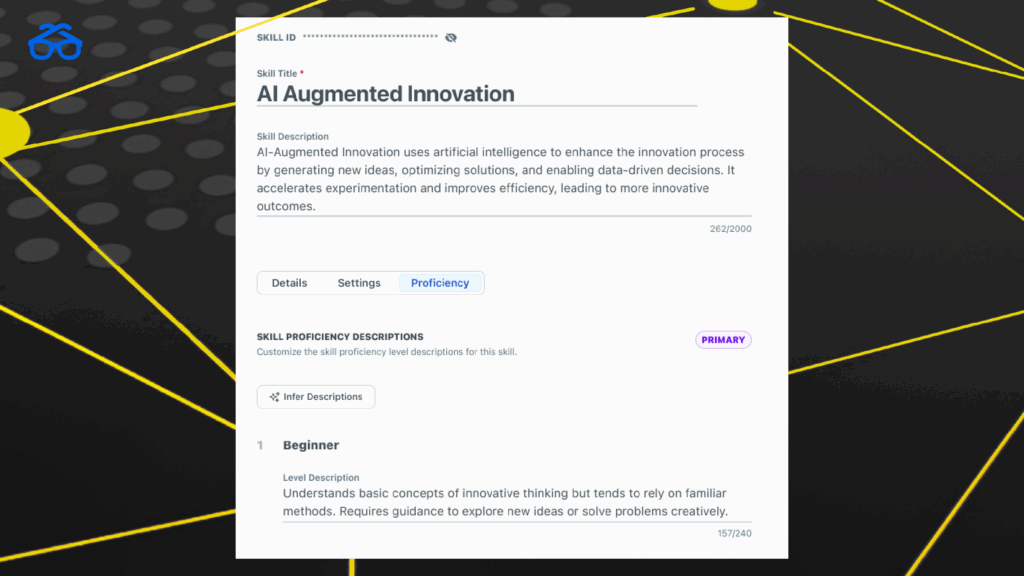 Screenshot of a customizable skill scale and description in Degreed 