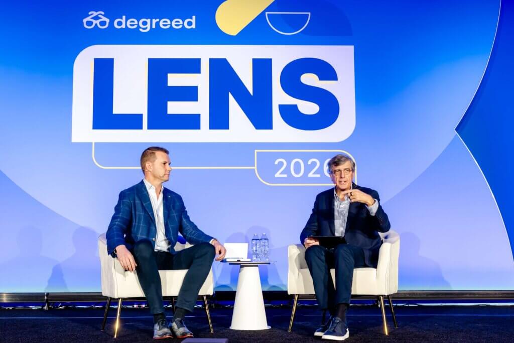 Claudio Muruzabal and Erik Lossbroek on the Degreed LENS stage