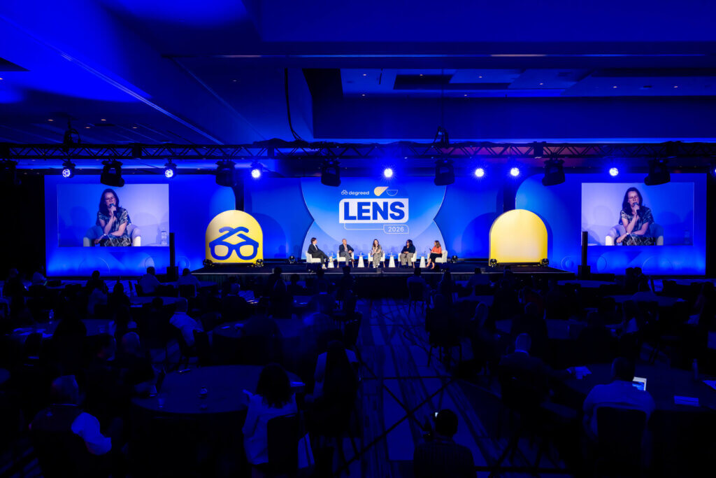 LENS 2026, a panel of leaders from Yara, HubSpot, Pearson, and GSK
